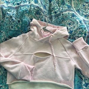 Gymshark raw edge cropped hoodie